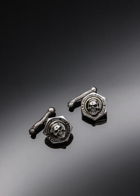 Nut Cufflink with skull and bone | Let's Ride Collection