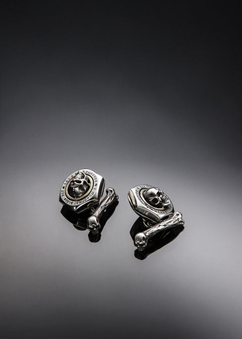 Nut Cufflink with skull and bone | Let's Ride Collection