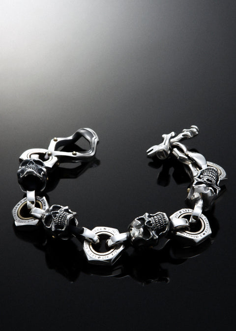 Movable Piston skull Bracelet XXL| Let's Ride Collection