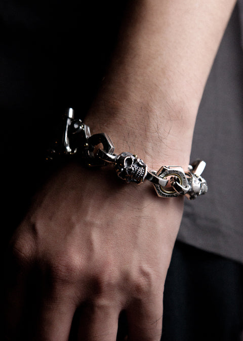 Movable Piston skull Bracelet XXL| Let's Ride Collection
