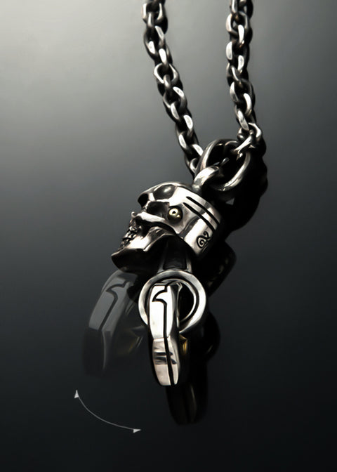 Movable Piston Skull Necklace | Let's Ride Collection