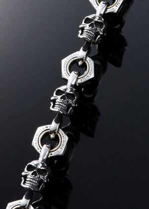 Movable Piston skull Bracelet XXL｜ Let's Ride Collection