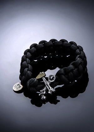 Hammer Cross Bones Paracord Survival Bracelet | Let's Ride Collection