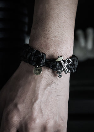 Hammer Cross Bones Paracord Survival Bracelet | Let's Ride Collection