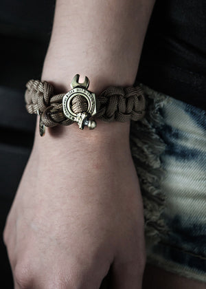 Nut Wrench Paracord Survival Bracelet(Brass) | Let's Ride Collection