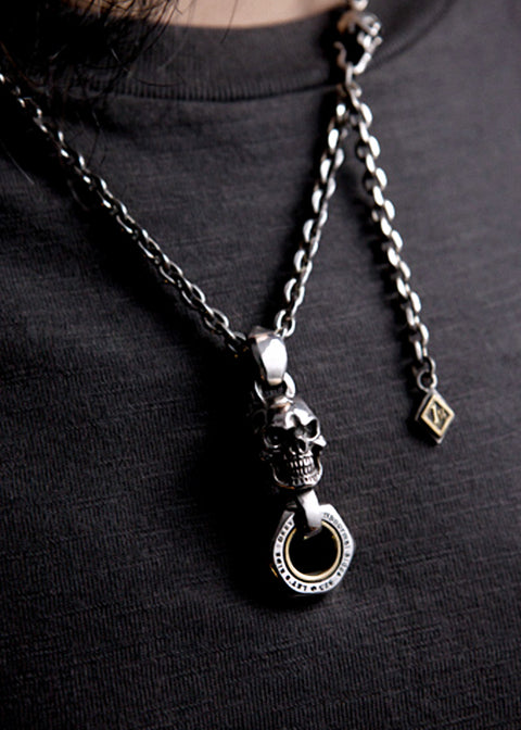 Movable Piston Skull Necklace | Let's Ride Collection