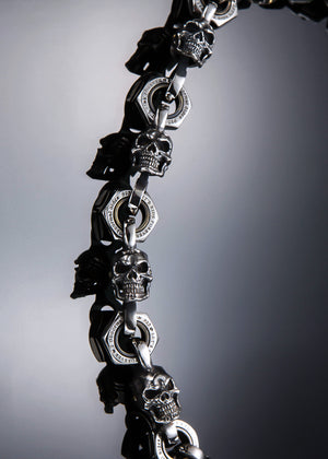 1%er Piston skull Detachable Wallet Chain  |  Let's Ride Collection