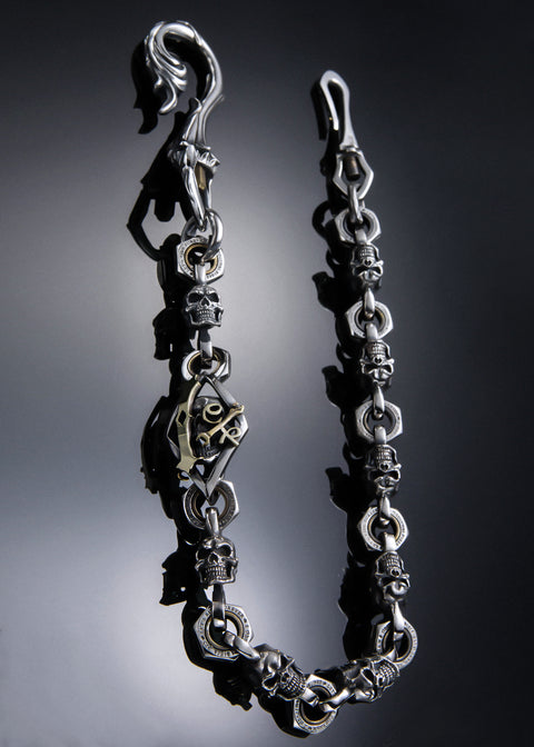 1%er Piston skull Detachable Wallet Chain  |  Let's Ride Collection